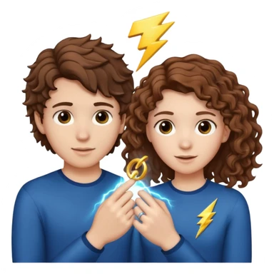 a 15 year old white girl with brown curly hair but she has lightnings in it with a brown haired white boy who gave her a promise ring sticker