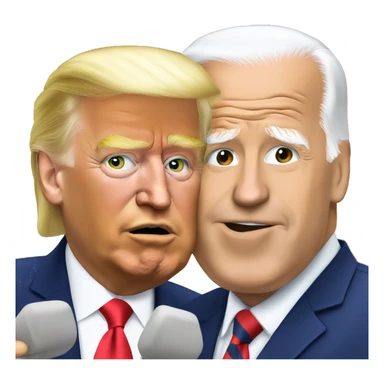 Trump and Joe Biden kissing on the cheek sticker