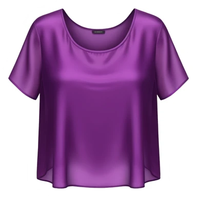 Hyper Realistic isolated plum color smooth glosssy like silk crop top blouse. sticker