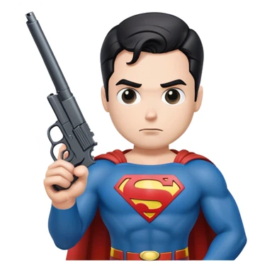 Superman with gun    sticker