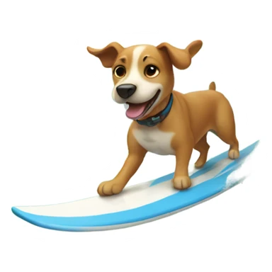 A dog surfing a wave in the summer sticker