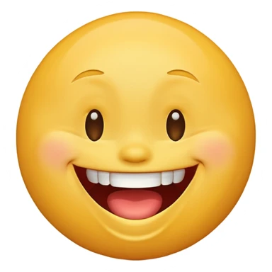 Emoji, yellow round laughing tilted head face sticker