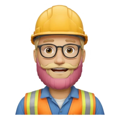 blond man with long beard construction worker and spectacles sticker