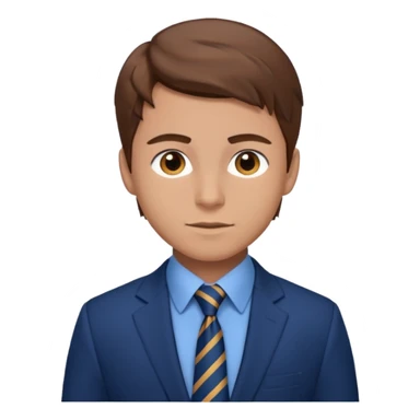 young man with brown hair in a blue navy suit sticker