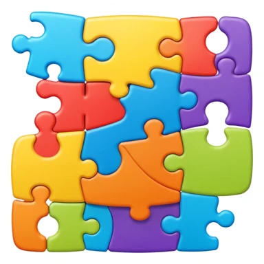 colorful puzzle pieces connecting together sticker