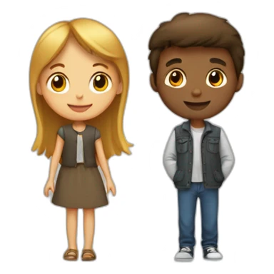 Une fille et un garçon qui s'aime sticker