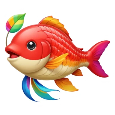 carp streamer hanging apple emoji style sticker
