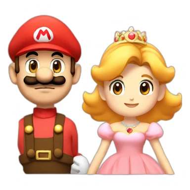 Weading Mario and peach sticker