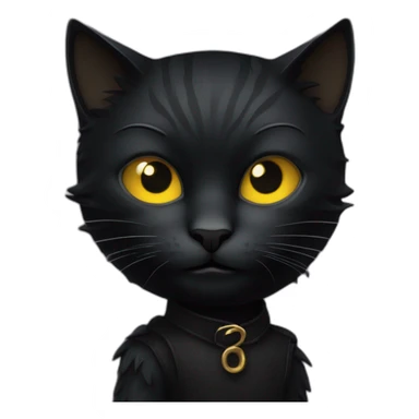 Chat noir avec une griffe sur la tête  sticker