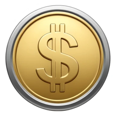 silver coin with dollar sign sticker