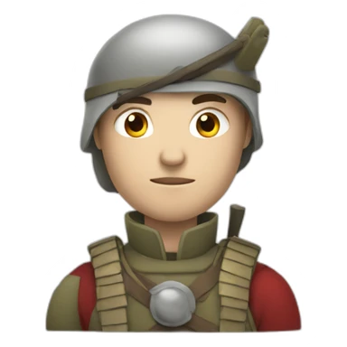 avar soldier with white skin facing forward sticker