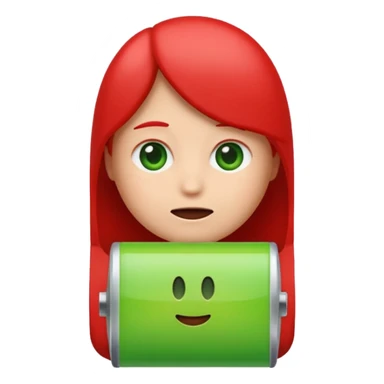 I want a emoji of low battery ang high battery, the low battery's collor is red and the high battery's color is green sticker