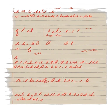 Handwriting to Text. Red color notes sticker