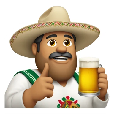 Fat Mexican guy drinking a beer sticker
