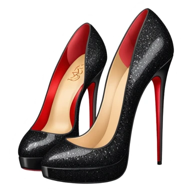 Red bottom black glitter heels sticker