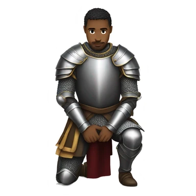 a knight kneeling on one knee sticker