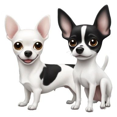 a white chihuahua and a black and white chihuahua sticker