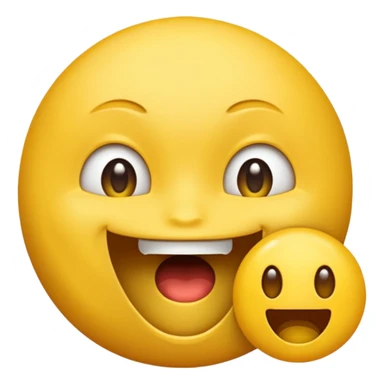 a face with a large opened mouth in emoji of whatsapp style (yellow), not humanized sticker