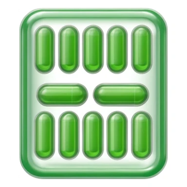 blister pack and green medicines sticker