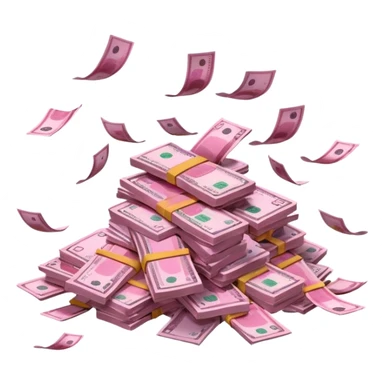 pink money flying  sticker