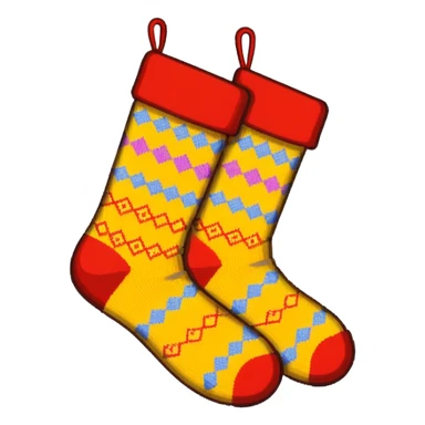 A 8-bit pixel art emoji of a pair of socks sticker