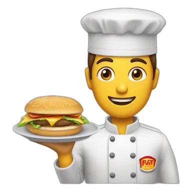 serveur de fast food sticker