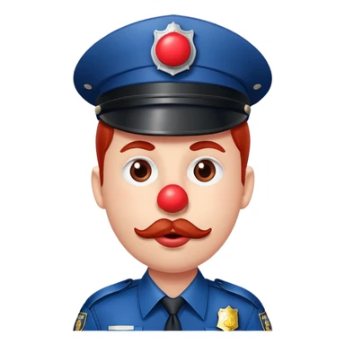 policier avec un gros nez rouge sticker