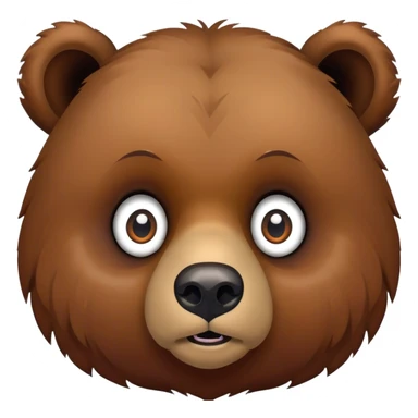 Realistic cute big eye grizzly bear sticker