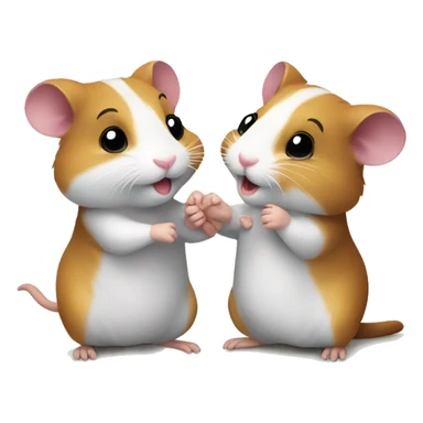 two hamsters giving handshake  sticker