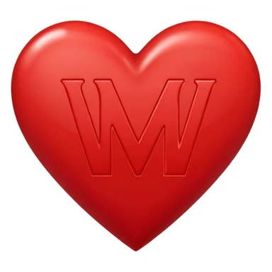 the letters M + V, in a heart  sticker
