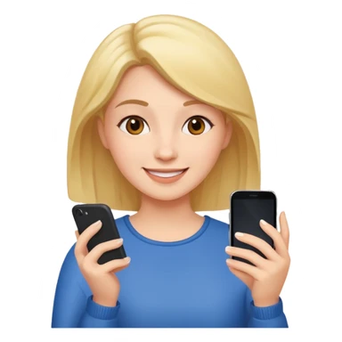 frau ist glücklich am Smartphone sticker