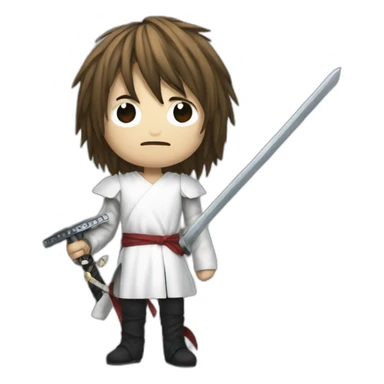 l from deathnote holding sword sticker