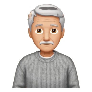 señor muy mayor pelo gris sin bigote casero sticker