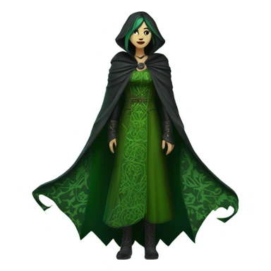 the morrigan gothversion green man vines style furr robe stylish boots sticker