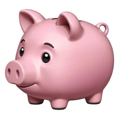 emoji of sad piggy bank, right view sticker