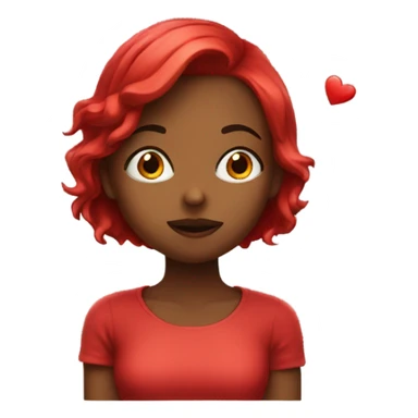 red girl throwing a kiss sticker