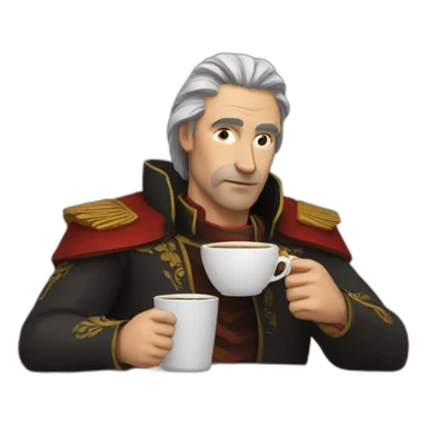 vladimir-poutin drinking coffee sticker