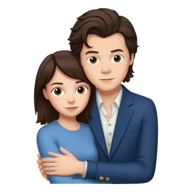 Harry styles with arm around brunette female  sticker