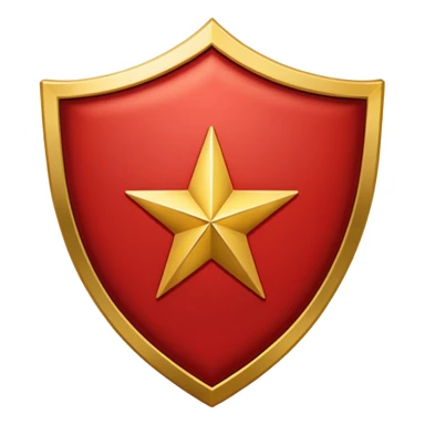 Crimson red premium shield with star sticker