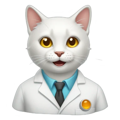 scientist cat gone mad sticker