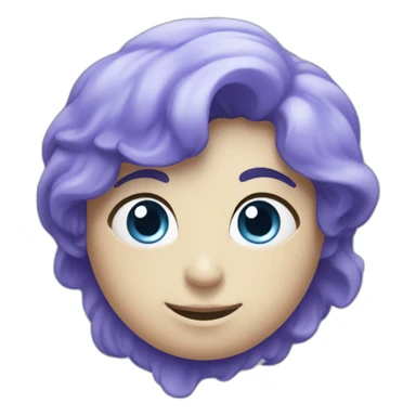 Coeur bleu violet et blanc sticker