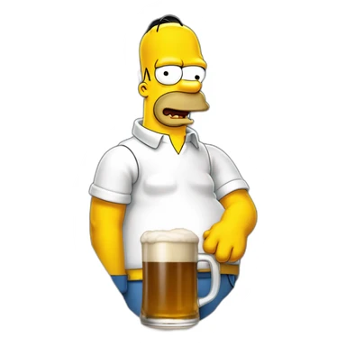 Homer Simpson qui boit de la bière sticker
