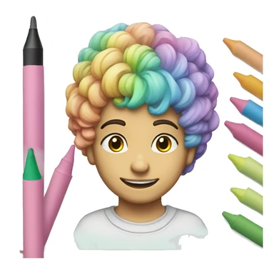  Pastel colored Markers and a coloring book sticker