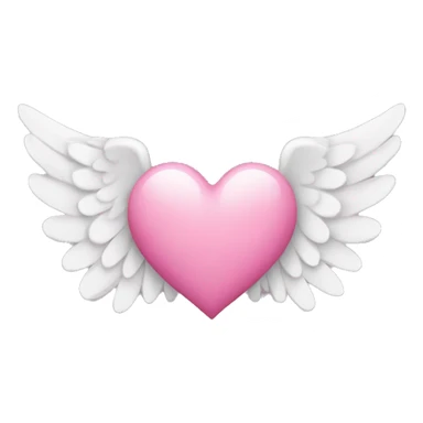 pink heart with angel wings sticker