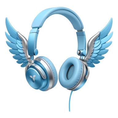 light blue headphones with wings sticker