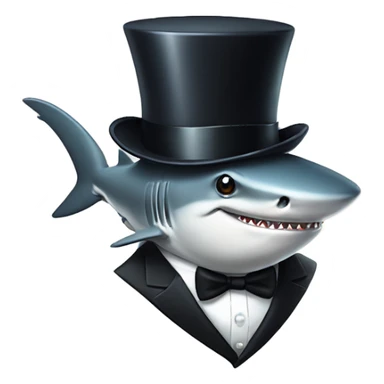 Shark with a top hat and tuxedo and a monocle sticker