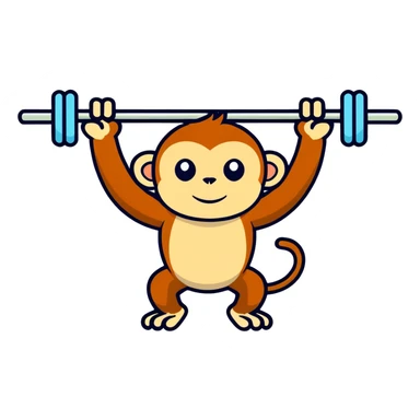 Monkey lifting bar sticker