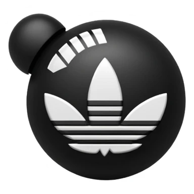 Adidas white stripes black emoji sticker