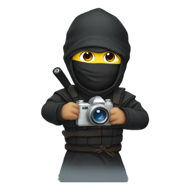 Ninja holding a video camera emoji sticker