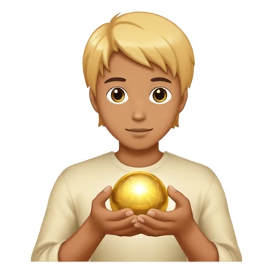 A golden colored magic ball sparkles in your hands sticker